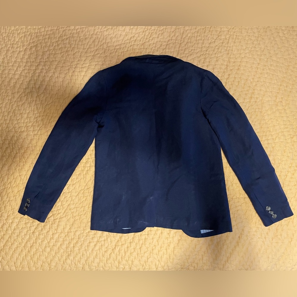 Navy cotton blazer, Bardot Junior, boys size 10 - Picture 3 of 6